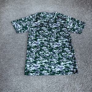 Augusta Sportswear shirt Boys Large Green Gray Digital Camo Sports Gym Class